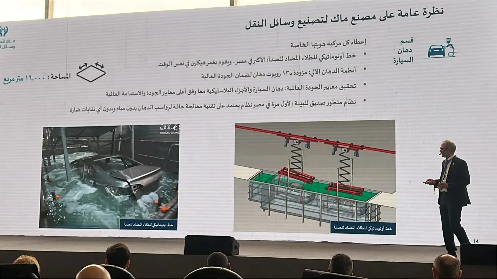 عرض تقديمي عن قسم دهان السيارات في مصنع ماك