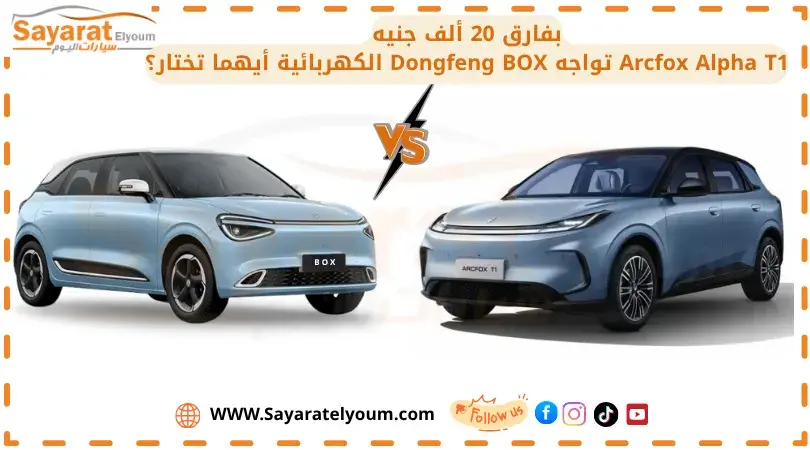 دونج فينج BOX وArcfox Alpha T1 باللون الأزرق الفاتح في صورة مقارنة