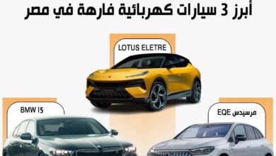 أبرز 3 سيارات فارهة كهربائية بالكامل في مصر