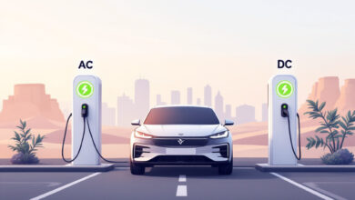 الفرق بين شحن ac وdc للسيارات الكهربائية