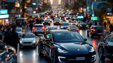 مدى السيارة الكهربائية في الزحام