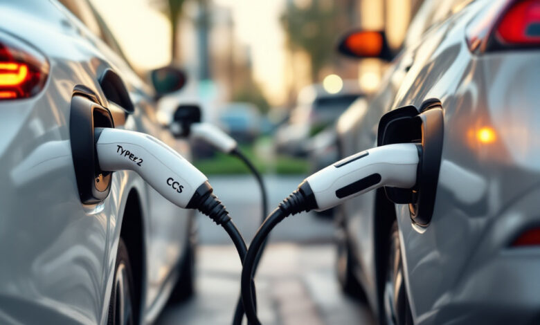 فرق type 2 وccs في شحن السيارات الكهربائية