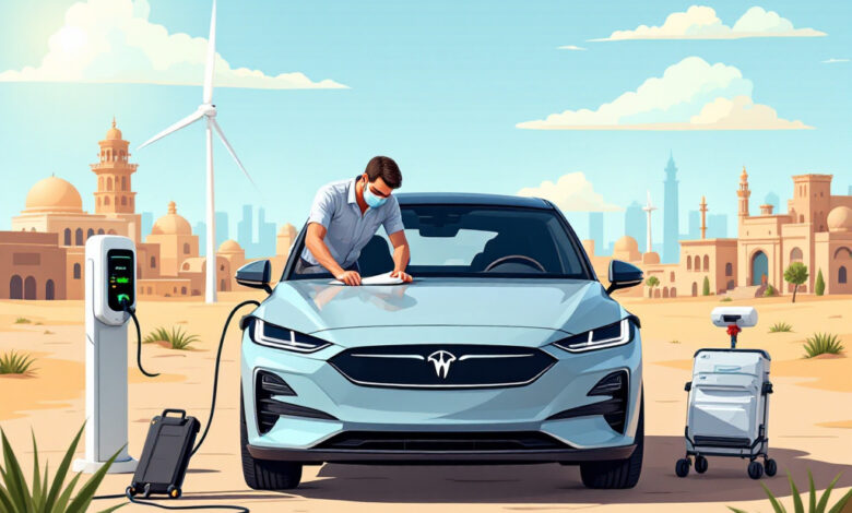 فحص السيارة الكهربائية قبل السفر