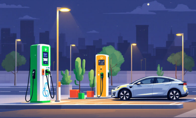 شواحن السيارات الكهربائية في محطات البنزين مصر