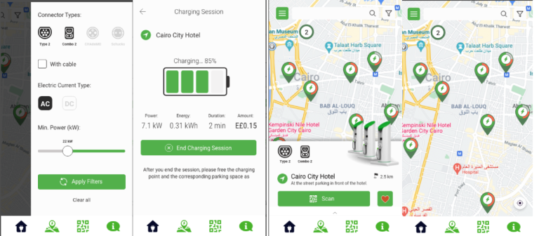 تطبيق شحن السيارات الكهربائية في مصر